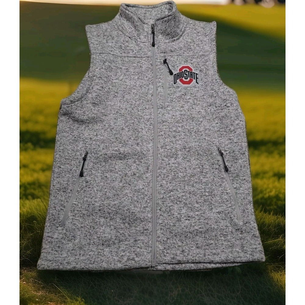 Campus Classics Ohio State Vest‎ Mens Small Grey Fleece Full Zip Sweater